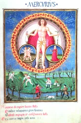 Ms Lat. 209 Der Planet Merkur, mit den Sternzeichen Zwillinge und Jungfrau, aus 